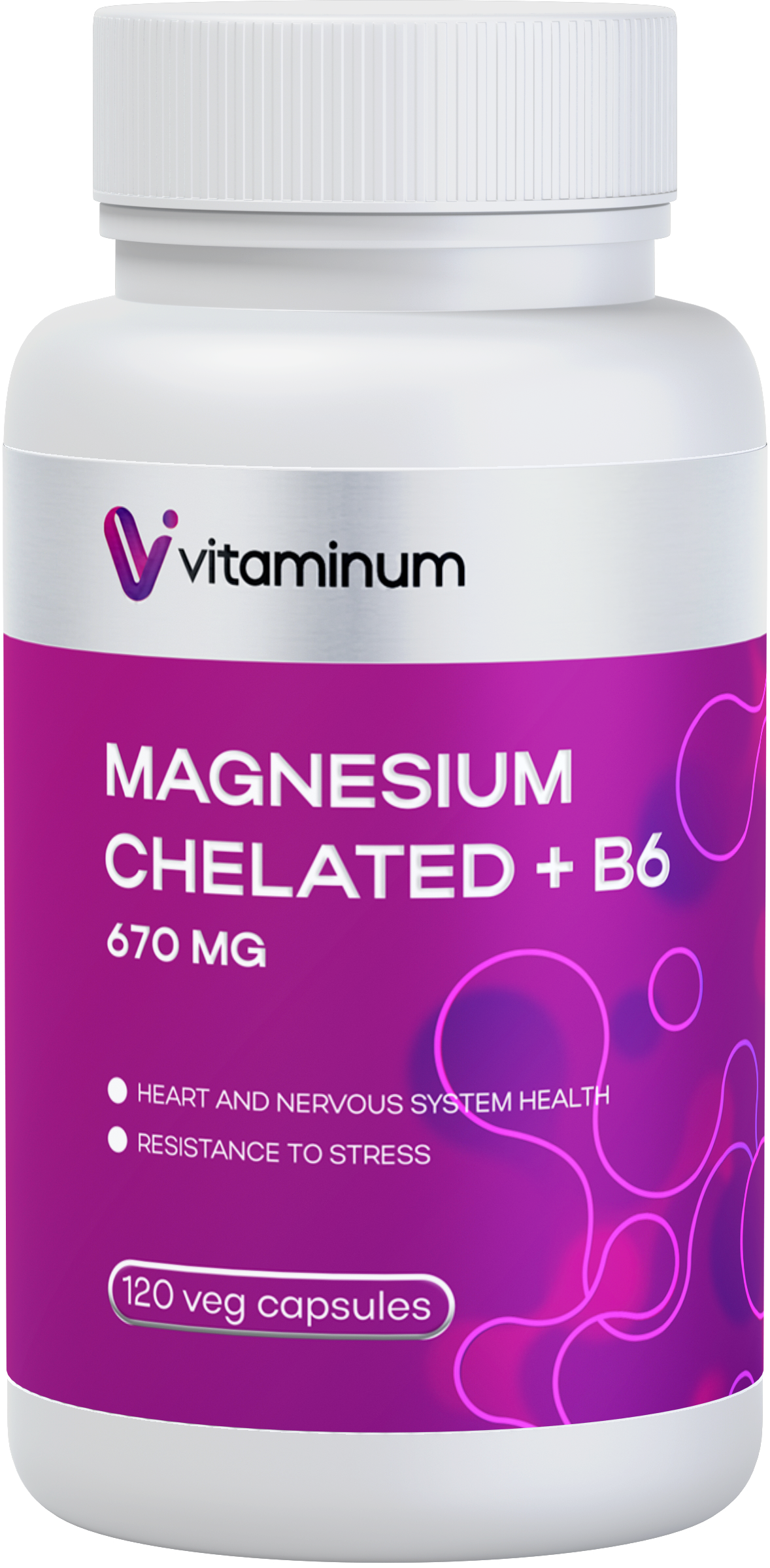  Vitaminum МАГНИЙ ХЕЛАТ + витамин В6 (670 MG) 120 капсул 800 мг  в Березниках
