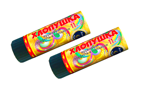  Пружинная хлопушка 11см с конфетти и серпантином  в Березниках